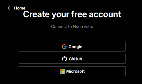 Create your free account: Google, GitHub eller Microsoft