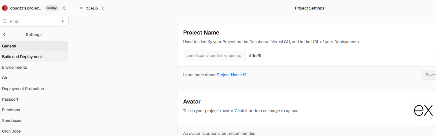 Project Settings med menuen General, Build and Deployment, Environments …